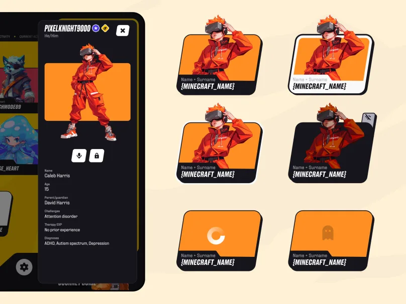 Hero Journey Club mission card for player Sophia Martinez's NovaEcho avatar, with a countdown timer before the session begins