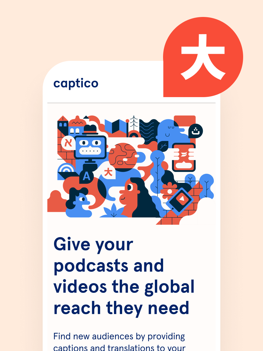 Landing page user interface for Captico's website.