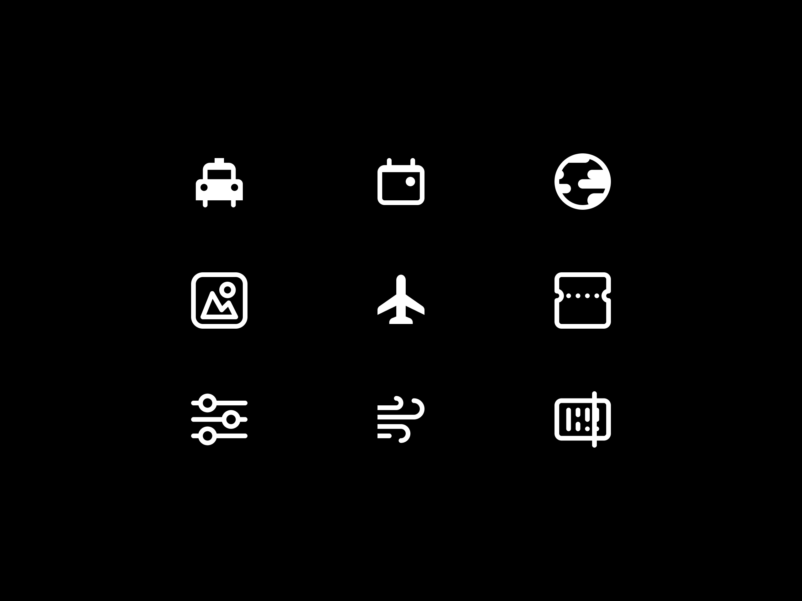 Riyadh Airports app collection of icons.